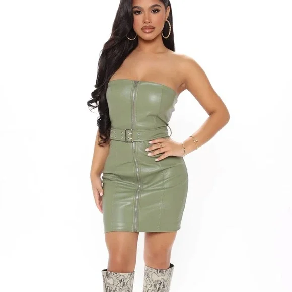 green emerald velvet dress Nova Slip Dress Sage Green main image 1